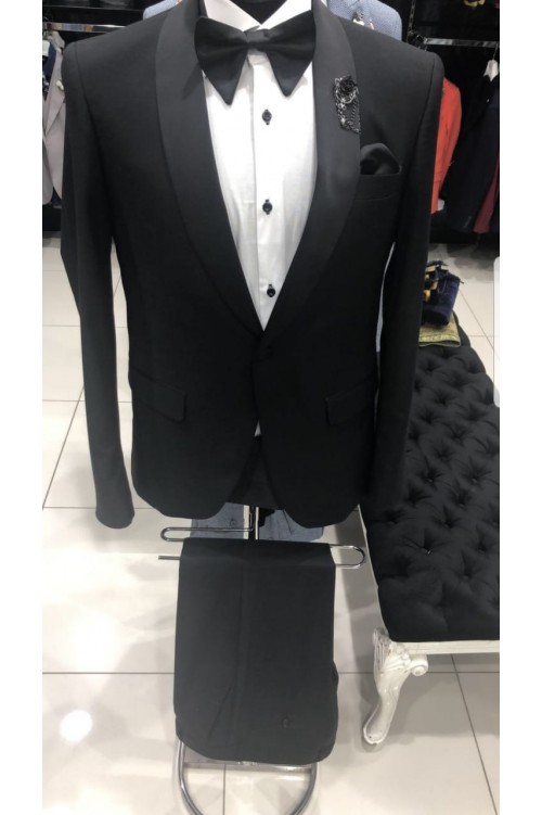 Черный классический смокинг Slim Fit